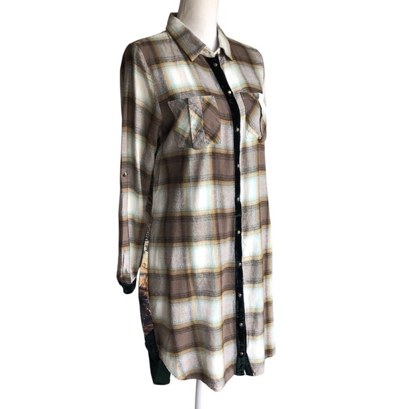 Soft Surroundings Saxon Plaid Tunic Shirt Dress Medium - Picture 6 of 16